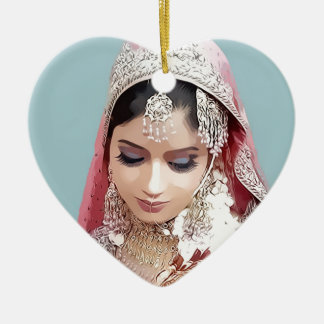 Indian bride julgransprydnad keramik