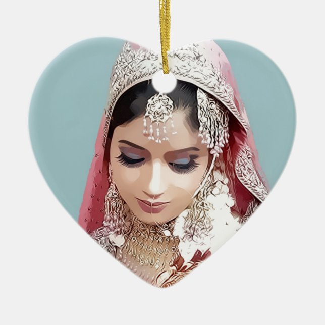 Indian bride julgransprydnad keramik (Framsidan)