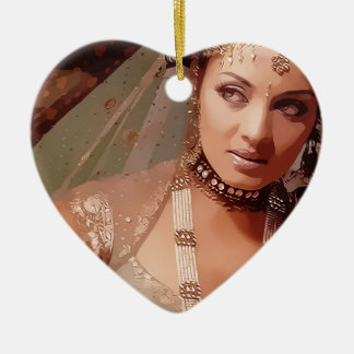 Indian bride julgransprydnad keramik