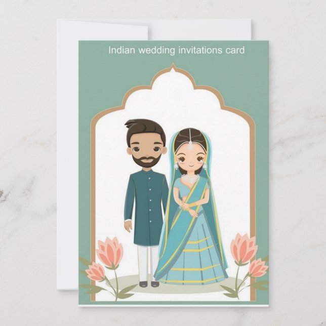 indian bröllop inbjudningar (Framsida)