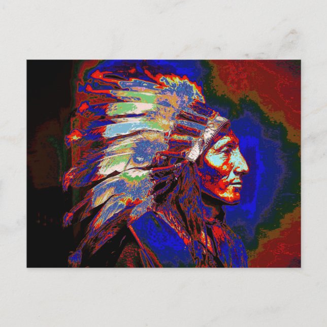 indian Chief Graphic Vykort (Framsida)