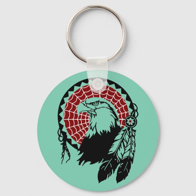 Indian Eagle Dreamcatcher Keychain Nyckelring (Framsida)