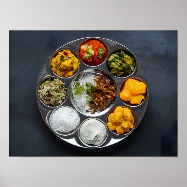 Indian Ethnic Veg Thali Buffet Poster (Framsidan)
