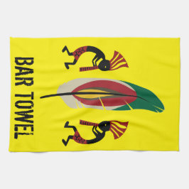Indian Feather Kokopelli Pub Towel Kökshandduk