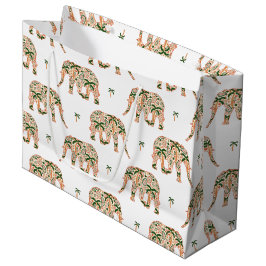 Indian Floral Paisley Ornate Elephants