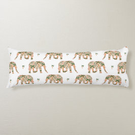 Indian Floral Paisley Ornate Elephants Kroppskudde