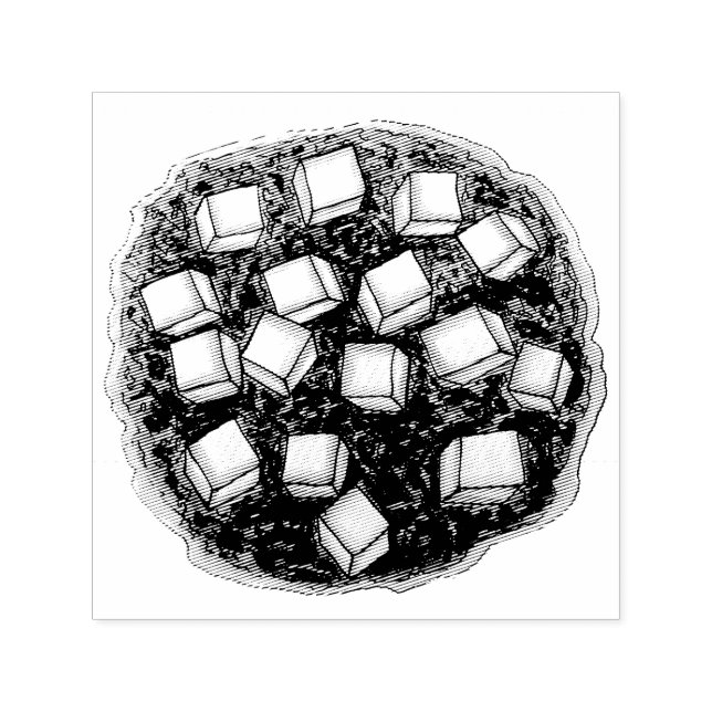 Indian Food India Saag Paneer Spinach Cheese Självfärgande Stämpel (Design)