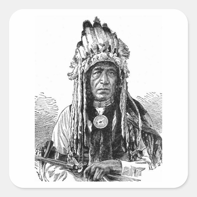 Indian Fyrkantigt Klistermärke (Framsida)