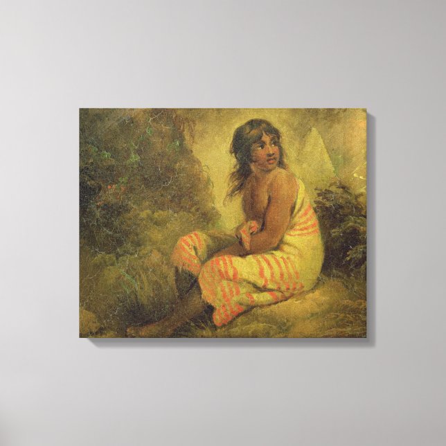 Indian Girl, 1793 (oil on canvas, monterad på pane Canvastryck (Framsida)