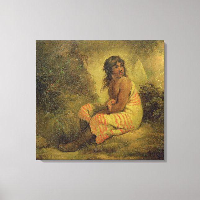 Indian Girl, 1793 (oil on canvas, monterad på pane Canvastryck (Framsida)
