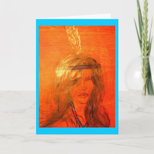 indian girl Howgh Hälsning Kort (Framsida)