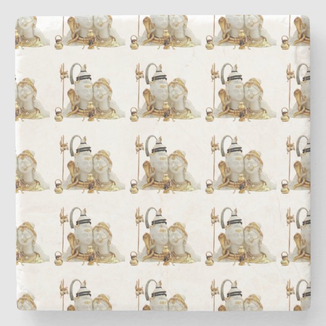 Indian God Shiv Shakti Stenunderlägg (Framsidan)