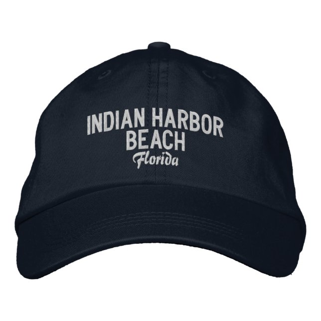 Indian Harbour Beach Florida Embroized Hat Broderad Keps (Framsida)