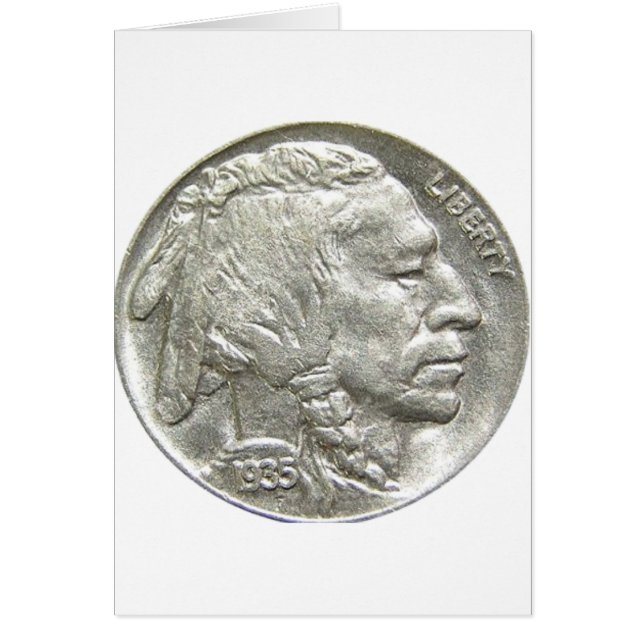 INDIAN HEAD NICKEL HÄLSNINGSKORT (Framsidan)