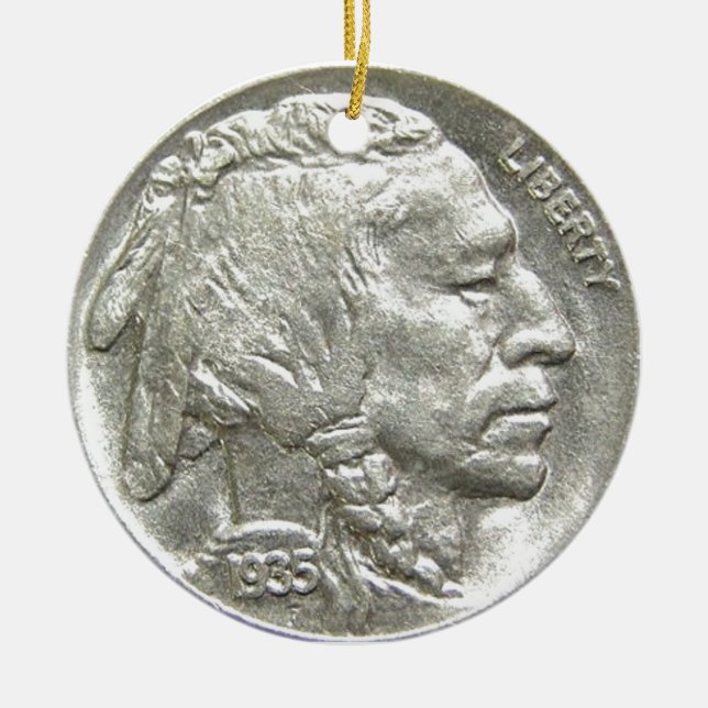 INDIAN HEAD ORNATION JULGRANSPRYDNAD KERAMIK (Framsidan)