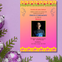 Indian Hindu Boy Dhoti Ceremony Pancha Kattu Invit