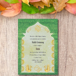 Indian Hindu Bride Haldi Ceremony Ganesha Inbjudningar