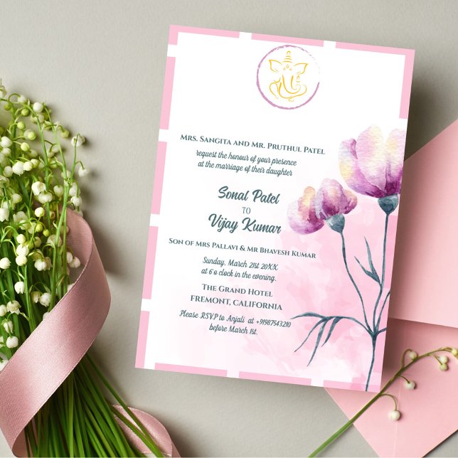 Indian Hindu Bröllop Ganesha Inbjudningar (Skapare uppladdad)