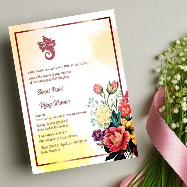 Indian Hindu Bröllop Ganesha Inbjudningar (Skapare uppladdad)