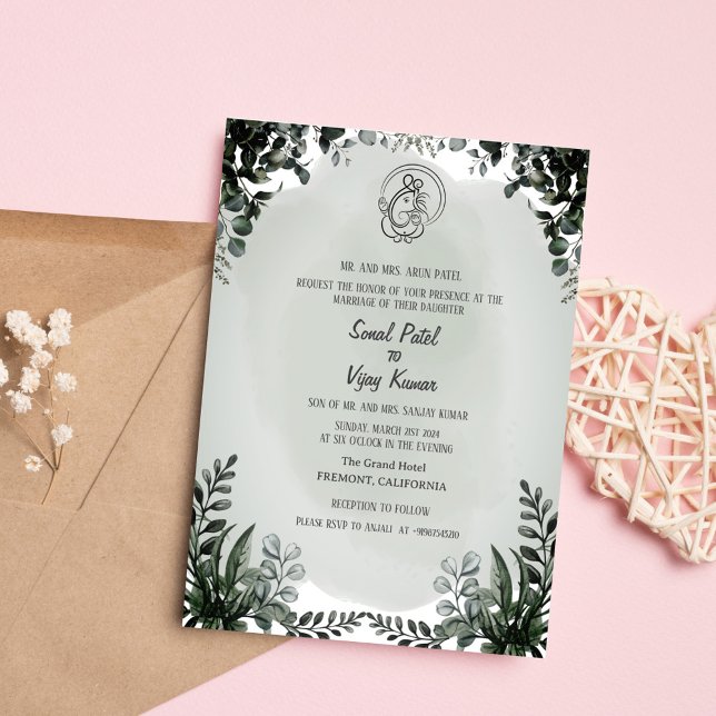 Indian Hindu Bröllop Ganesha Inbjudningar (Skapare uppladdad)