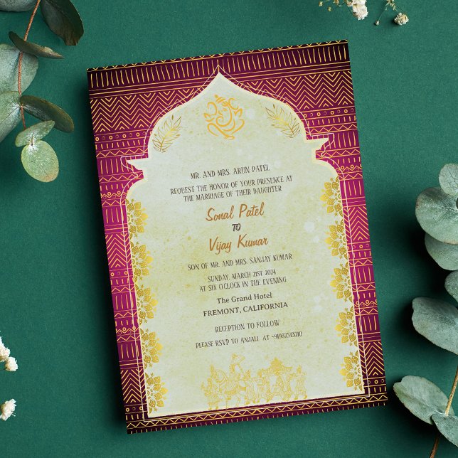Indian Hindu Bröllop Ganesha Inbjudningar (Skapare uppladdad)