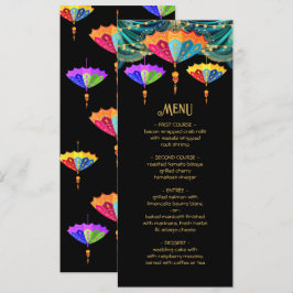 Indian Hindu Parasol ljus Bröllop Menu Meny