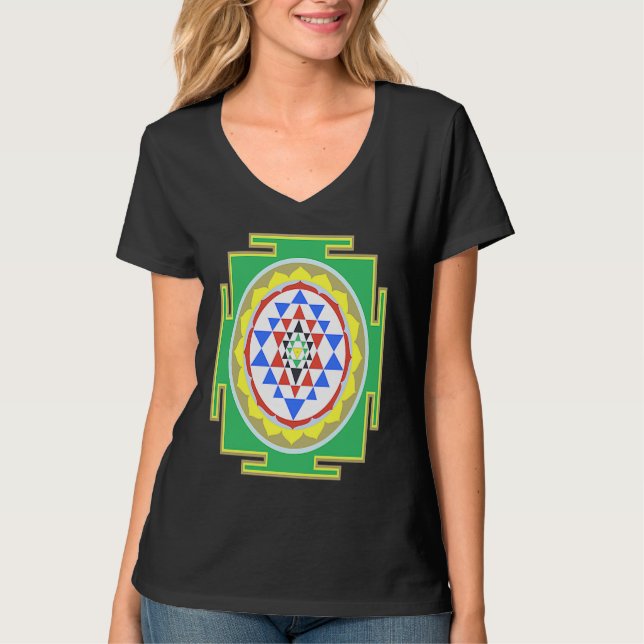 Indian Hindu Wedding  for Indians Sri Yantra Diagr T Shirt (Framsida)