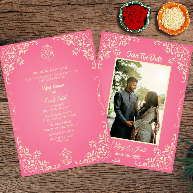 Indian Hindu Wedding Invitation with Custom Image Inbjudningar (Skapare uppladdad)