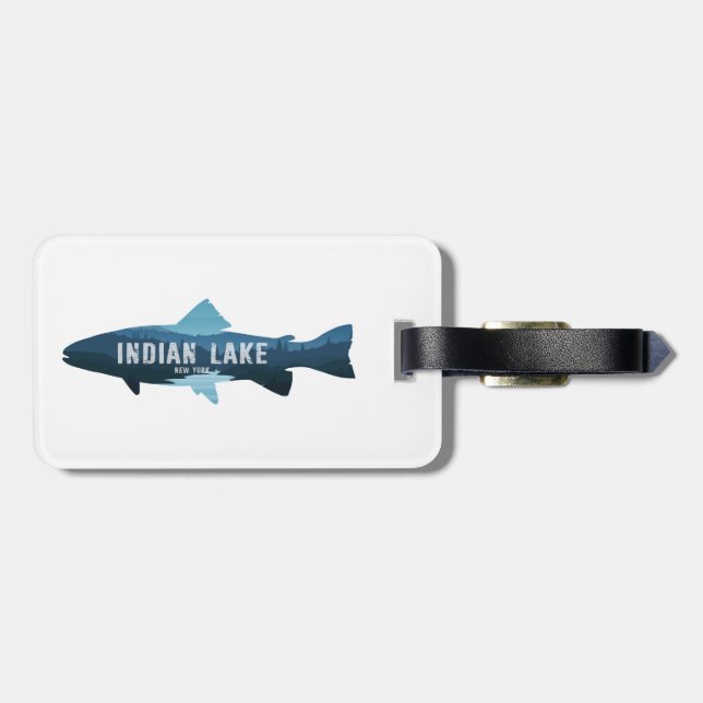 Indian Lake New York Fisk Bagagebricka (Baksida Vågrät)