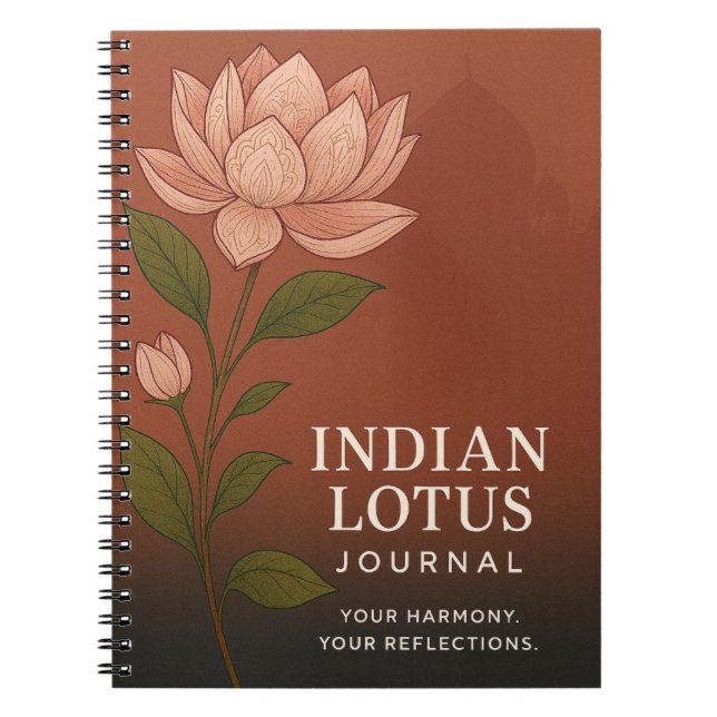 Indian Lotus Journal: Nature-Inspired Notebook for Anteckningsbok (Framsidan)