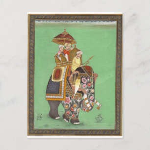 INDIAN MAHARAJAH PÅ DEKORERAT ROYAL ELEPHANT VYKORT
