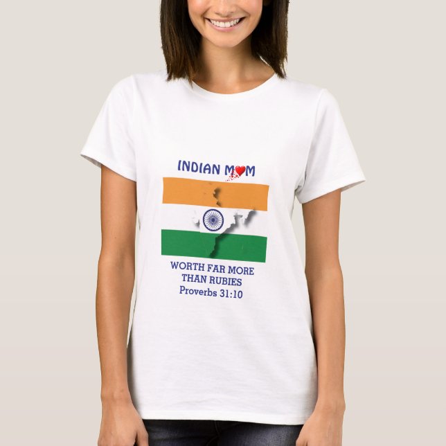 INDIAN MAMMA värd mer än Rubies PROVERBS 31 T Shirt (Framsida)