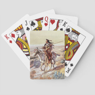 “Indian med spjut” Cowboy Art av Charles Russell Casinokort