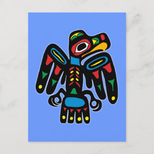 Indian Native American Korp raven Vykort