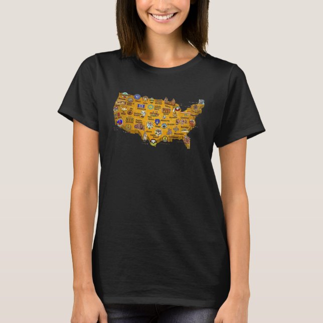 Indian Native Tribes Karta T Shirt (Framsida)