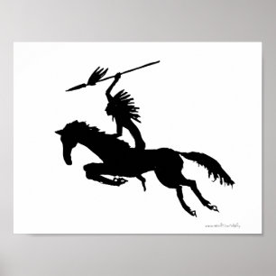 Indian om bläck teckning-hästkonsten poster