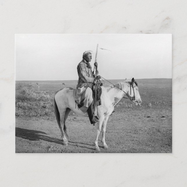 Indian på hästryggen, 1907 vykort (Framsida)