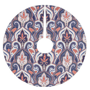 Indian Paisley: Blommigt Medallion Seamless. Julgransmatta Borstad Polyester