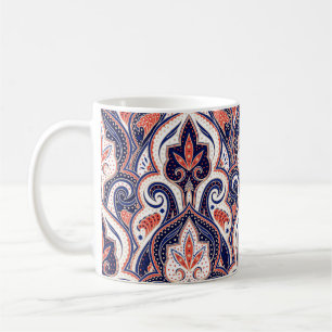 Indian Paisley: Blommigt Medallion Seamless. Kaffemugg