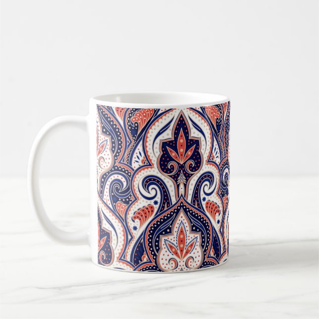 Indian Paisley: Blommigt Medallion Seamless. Kaffemugg (Vänster)
