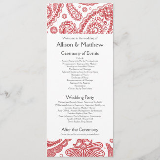 Indian Paisley Bröllopsprogram Program