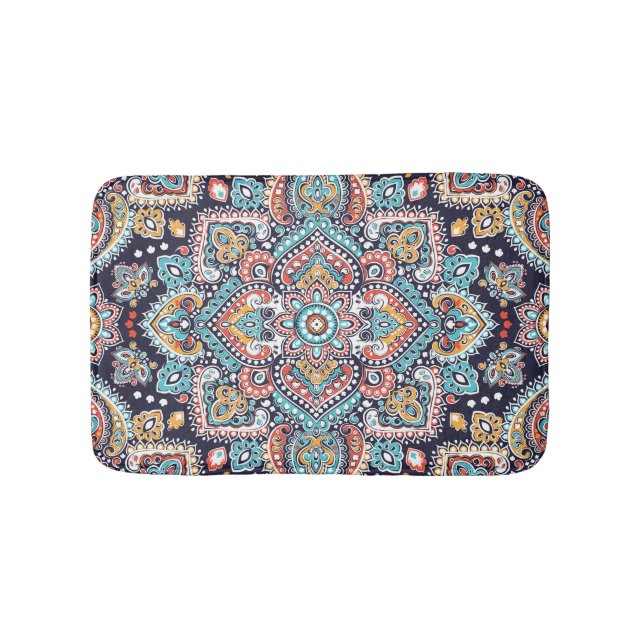 Indian Paisley: Ethnic Mandala Mönster Badrumsmatta (Framsidan)