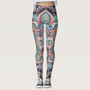 Indian Paisley: Ethnic Mandala Mönster Leggings