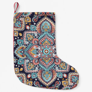 Indian Paisley: Ethnic Mandala Mönster Liten Julstrumpa