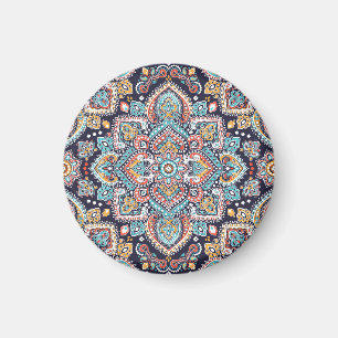 Indian Paisley: Ethnic Mandala Mönster Magnet