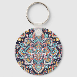 Indian Paisley: Ethnic Mandala Mönster Nyckelring
