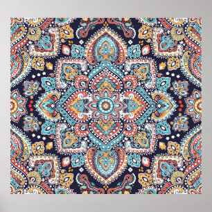 Indian Paisley: Ethnic Mandala Mönster Poster