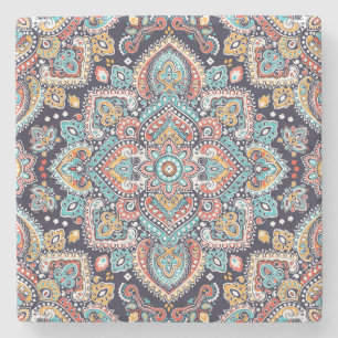 Indian Paisley: Ethnic Mandala Mönster Stenunderlägg