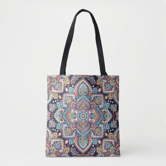 Indian Paisley: Ethnic Mandala Mönster Tygkasse (Framsida)
