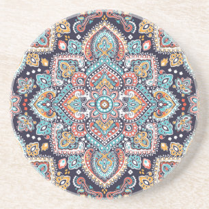 Indian Paisley: Ethnic Mandala Mönster Underlägg